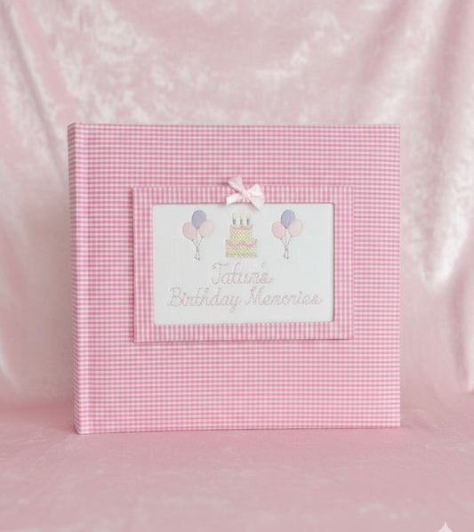 Gingham Birthday Photo Album Keepsake