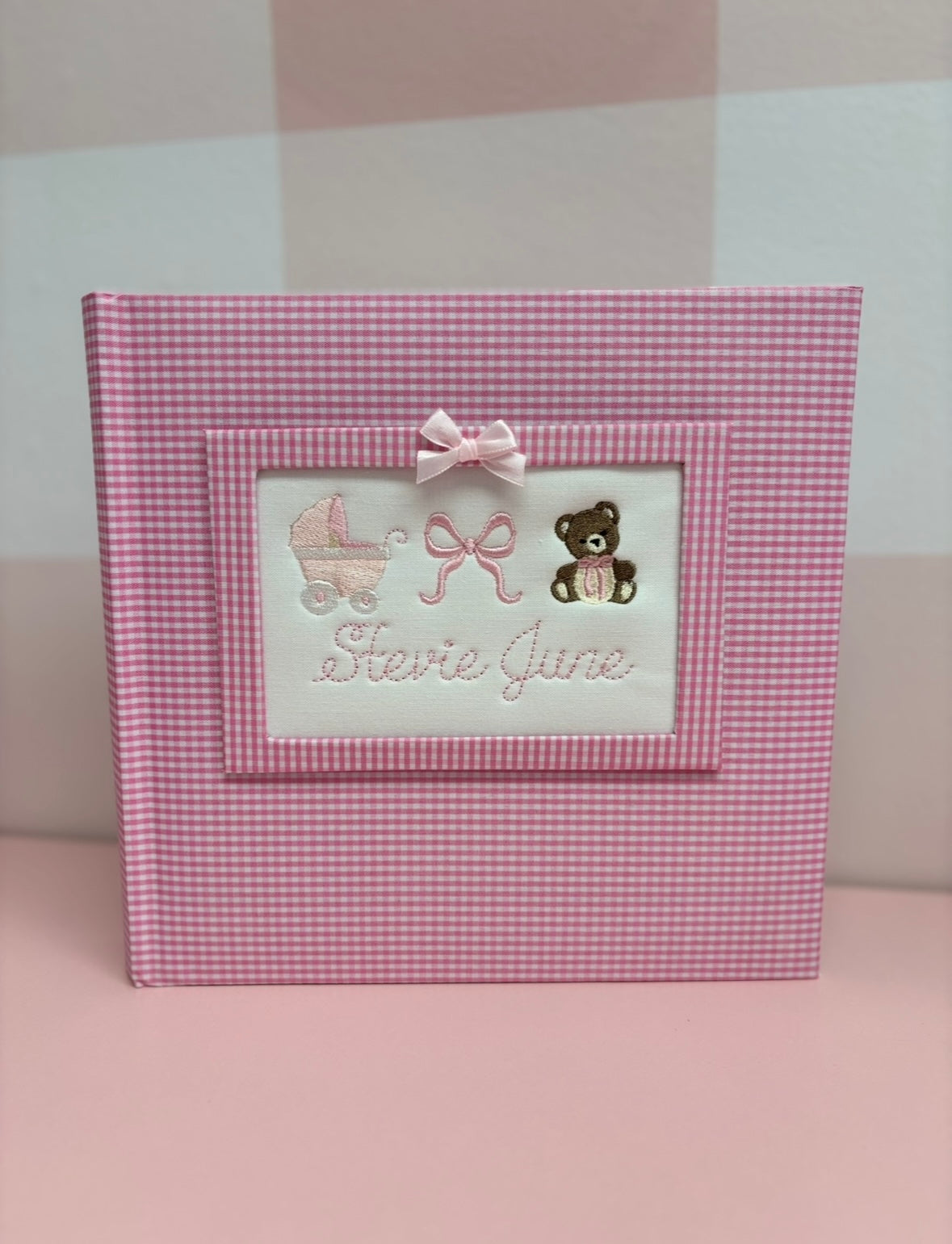 Gingham Birthday Photo Album Keepsake