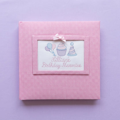 Gingham Birthday Photo Album Keepsake