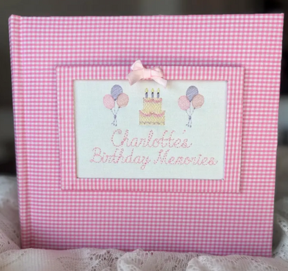 Gingham Birthday Photo Album Keepsake