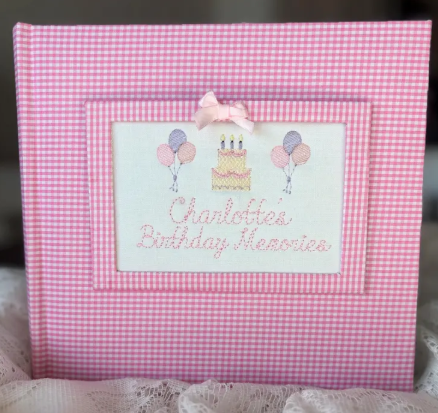 Gingham Birthday Photo Album Keepsake